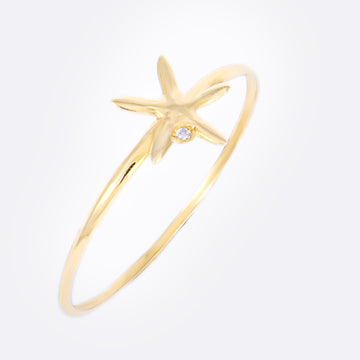 ANEL STELLA OURO 18K COM DIAMANTE