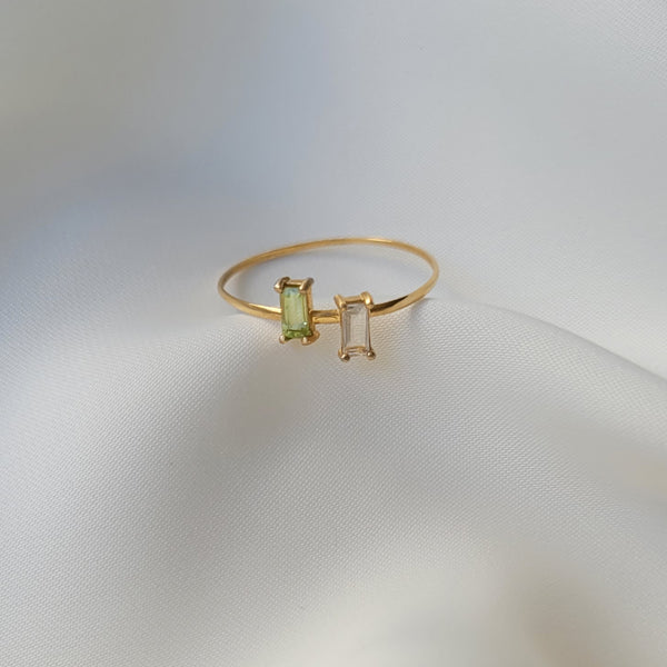 ANEL MILANO DUE TOPÁZIO PERIDOTO OURO 18K