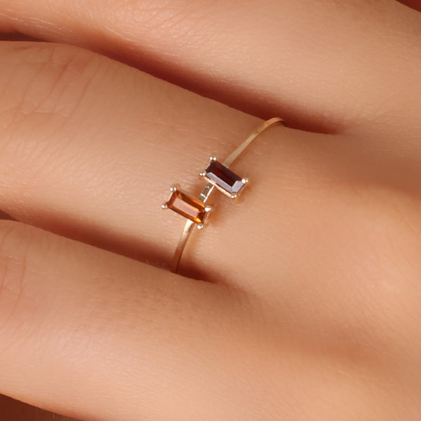ANEL MILANO DUE OURO 18K GRANADA CITRINO