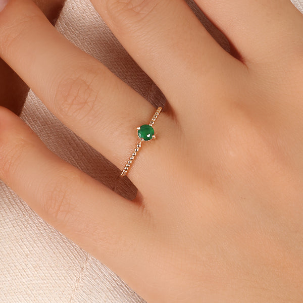 ANEL ROVERI OURO 18K AGATA VERDE