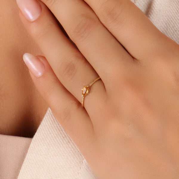 ANEL VIGATO PEDRA CITRINO OURO 18K