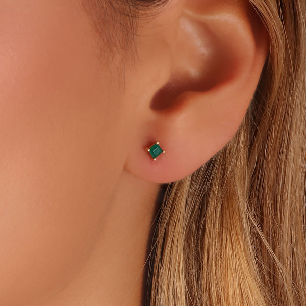 BRINCO VENEZA AGATA VERDE OURO 18K