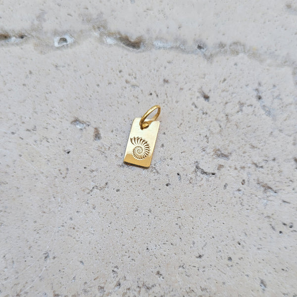 PINGENTE PLACA FRACTAL OURO 18K