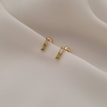 BRINCO MILANO DUE PERIDOTO E SAFIRA BRANCA OURO 18K